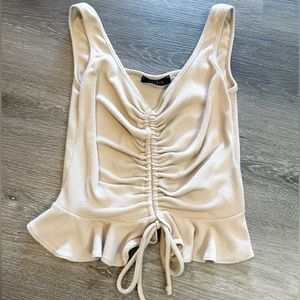 Saints ruffle tank top